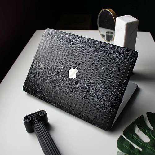 Black crocodile leather - crocodile, pu